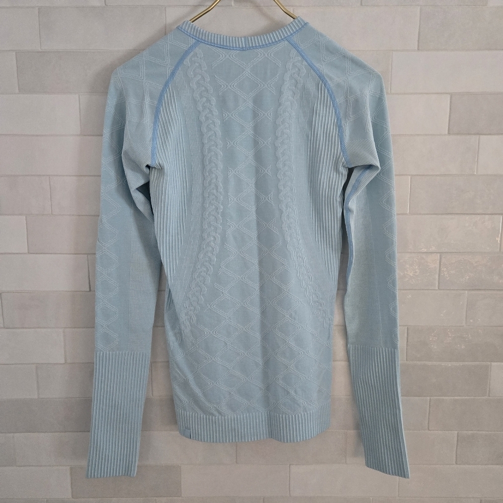Lululemon Rest Less Pullover Long Sleeve Top Swiftly Heathered Caspian Blue 4 - Picture 6 of 7